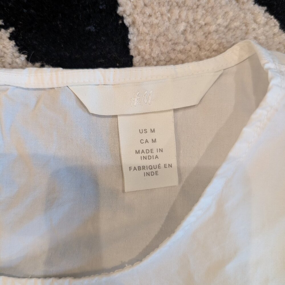 H&M 100% Cotton Size M puff sleeves girlhoodcore boho cottagecore - Picture 3 of 6